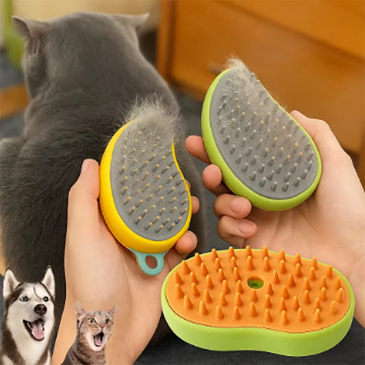 Electric Steam Pet Grooming Brush for Dogs & Cats